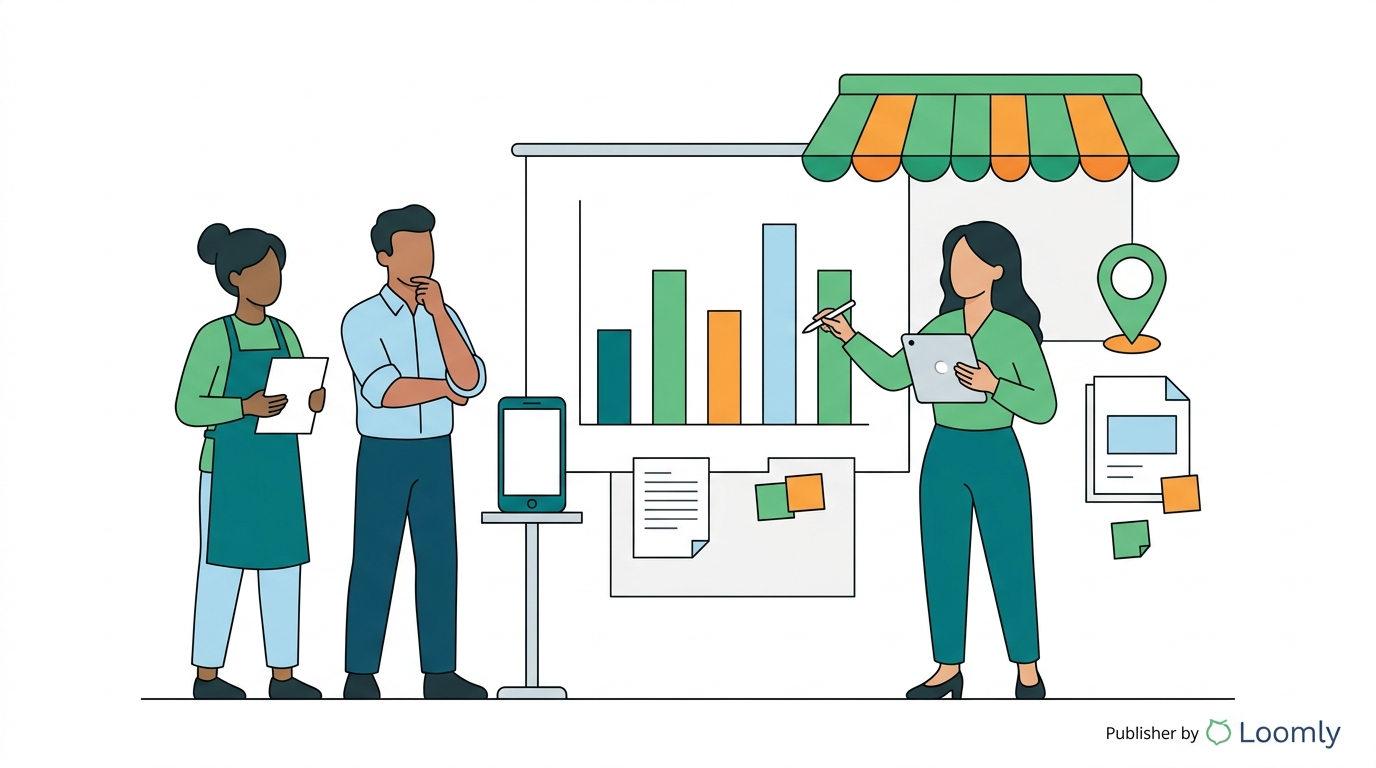 How often have you used the internet to find information about a local business in the last year? Bar chart showing how often people look up local businesses.