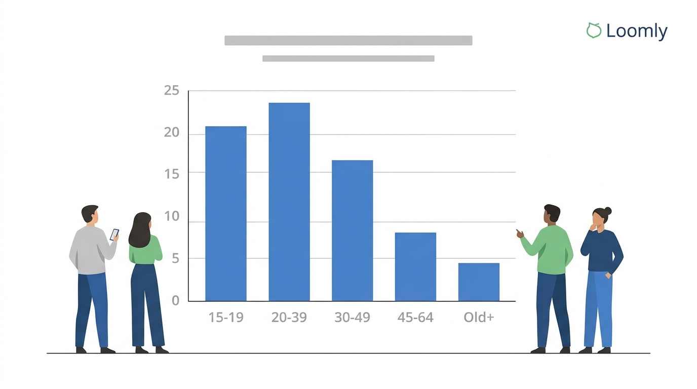 tiktok marketing distribution of users by age group in the USA in 2020