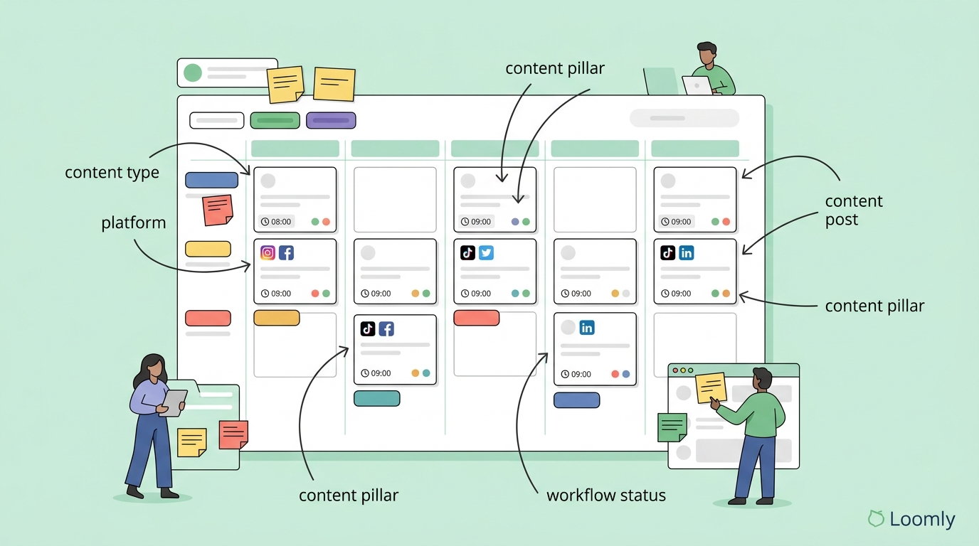 How to create a social media content calendar — Loomly Calendar elements