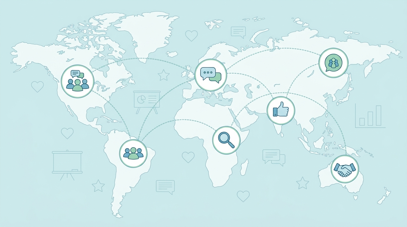 Manage Your Online Community with a Social Media Management Tool Interconnected social media icons