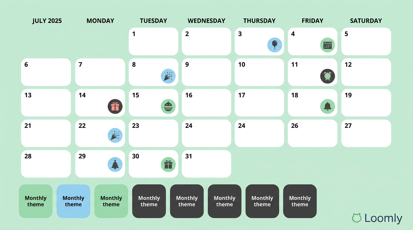 July social media holidays calendar