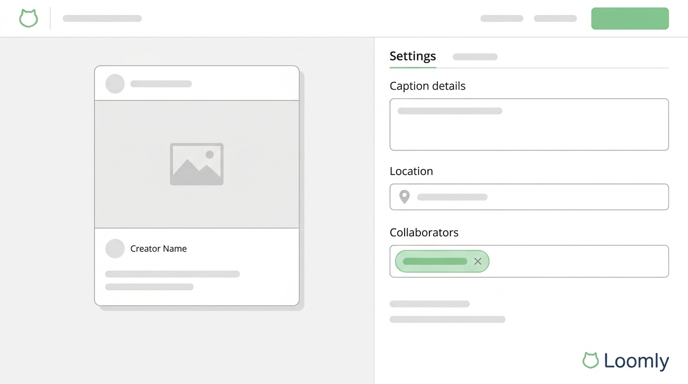 Instagram collab posts scheduled through Loomly