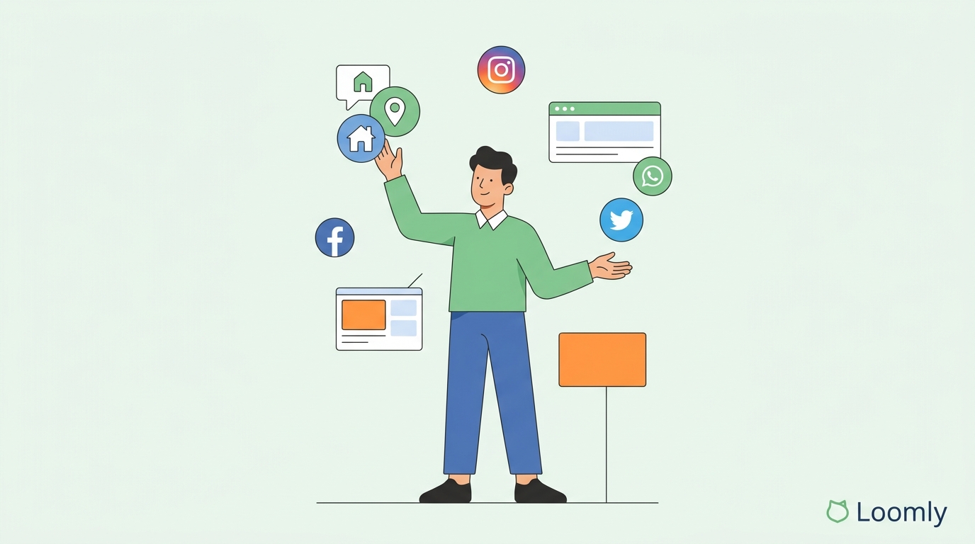 Social Media Platforms Person juggling social media icons