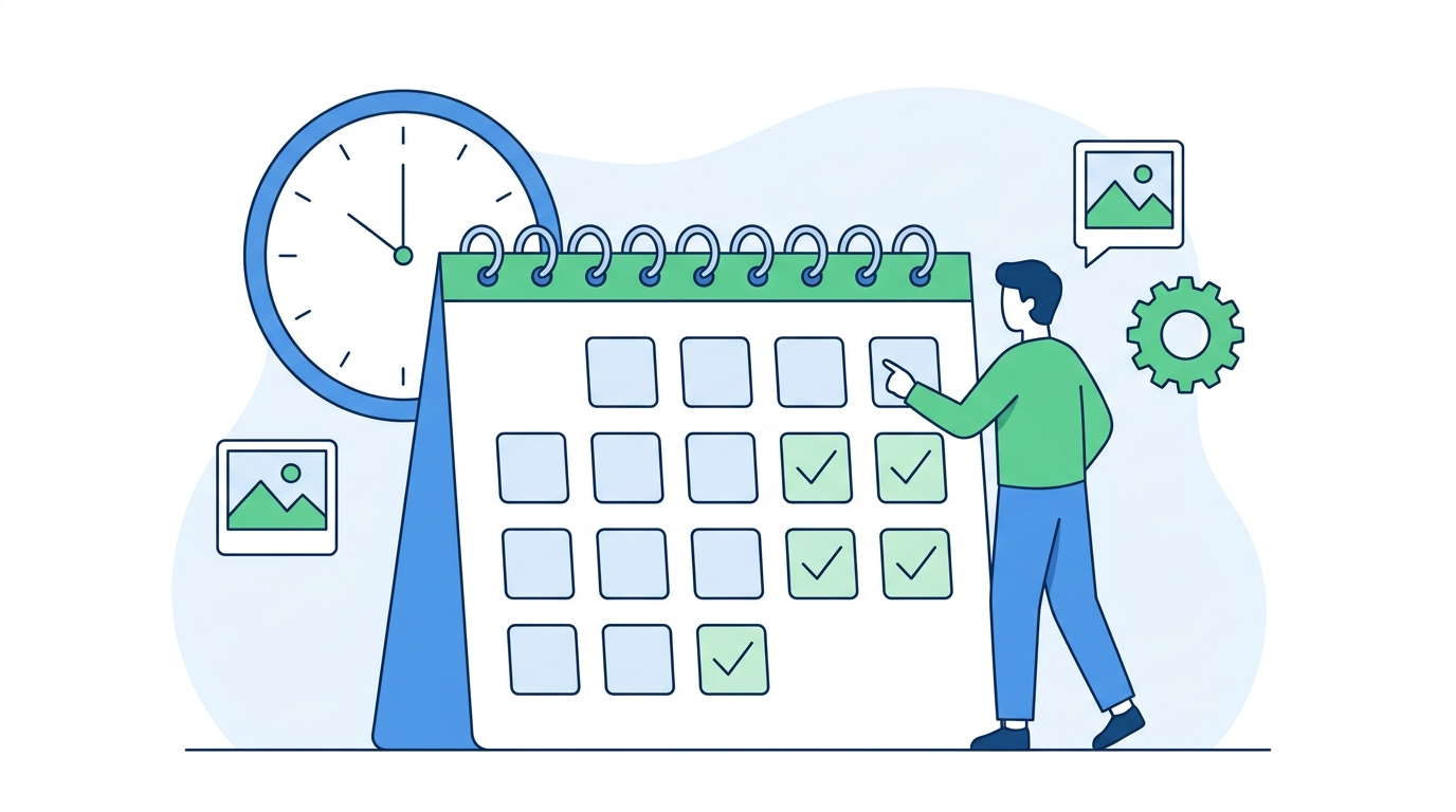A person scheduling onto a calendar
