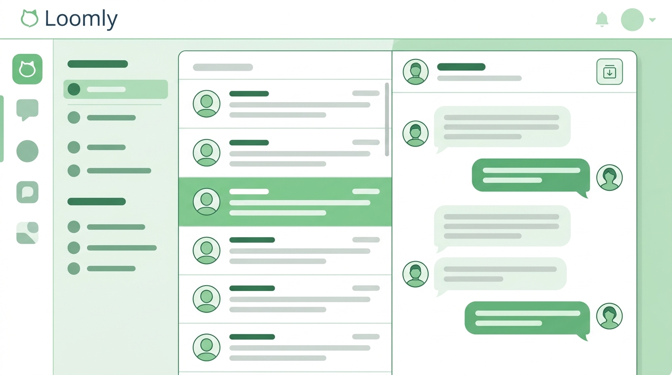 Loomly Interactions dashboard showing how to Archive all messages. 