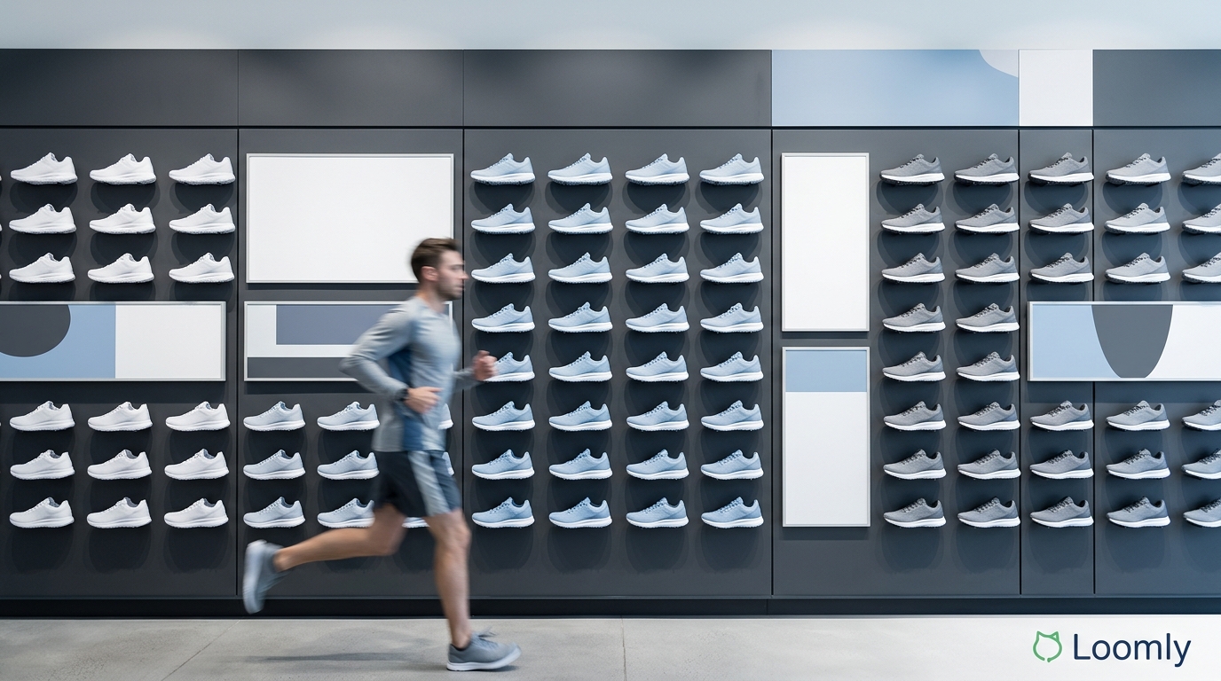 brand storytelling on running store product display