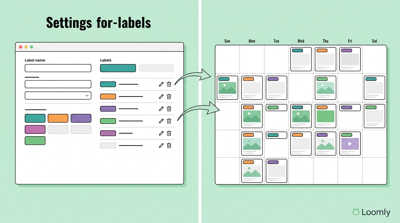 How to create a social media content calendar —Loomly Custom Labels