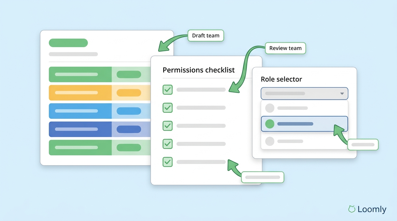 Loomly approval workflow and user roles