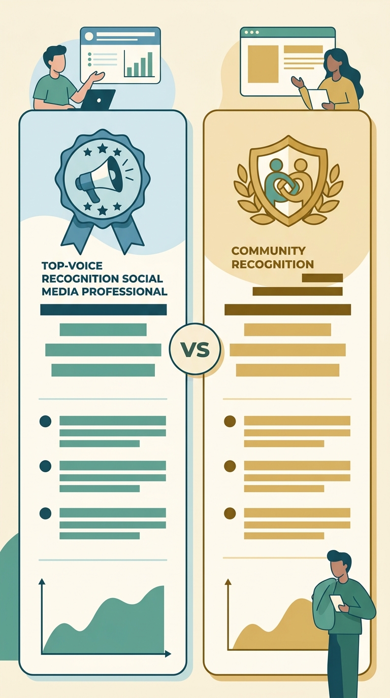 LinkedIn Top Voice (Blue Badge) vs LinkedIn Community Top Voice (Gold Badge)