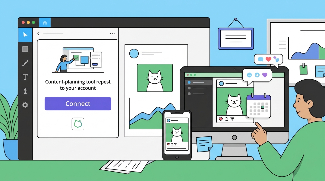 Loomly app in Canva editor