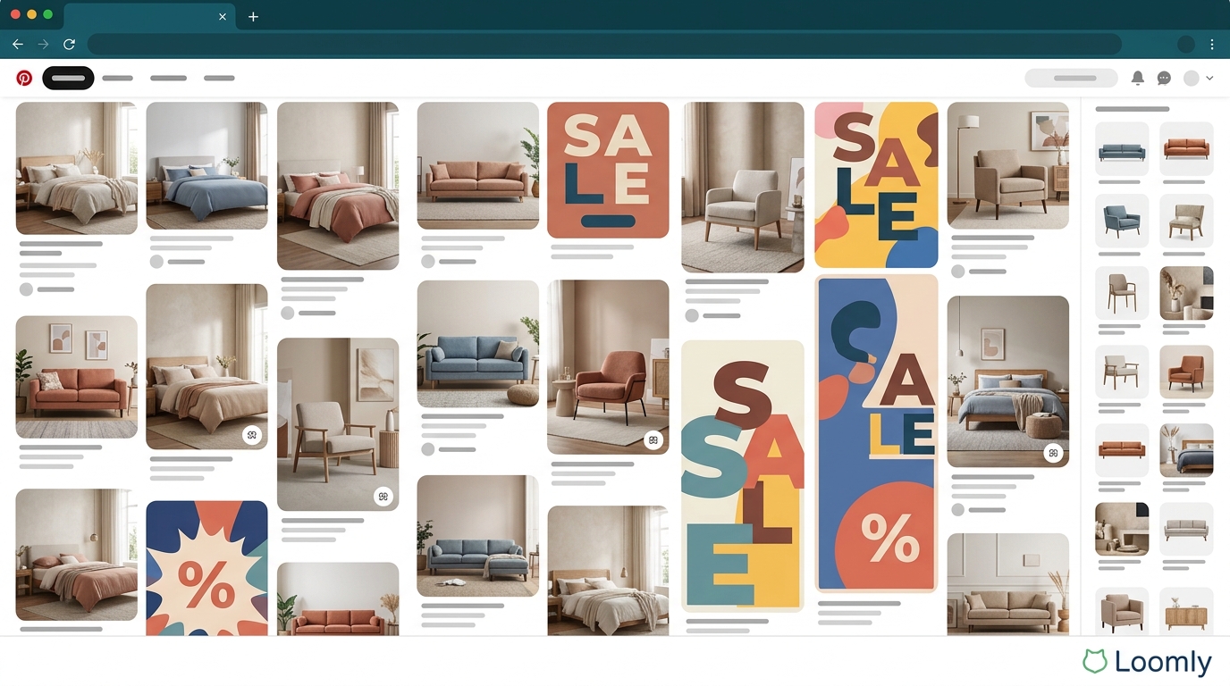 Pinterest Ads Example Armchair sponsored pin on Pinterest board