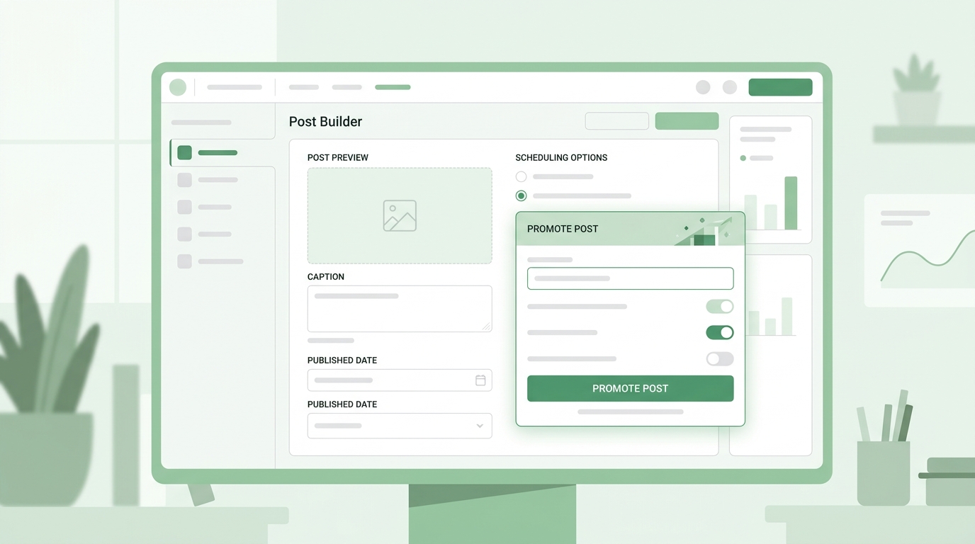 A panel of Loomly's post builder workflow with a button to show LinkedIn post sponsoring options.