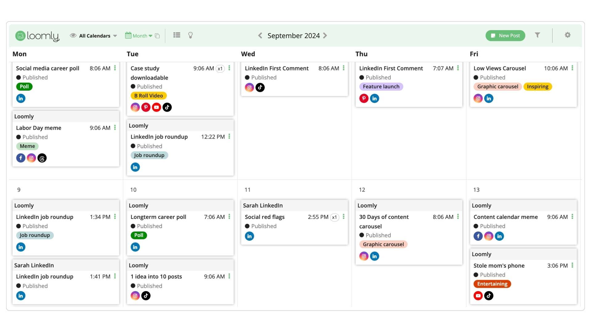 Best marketing tools for small business_Loomly for social media management