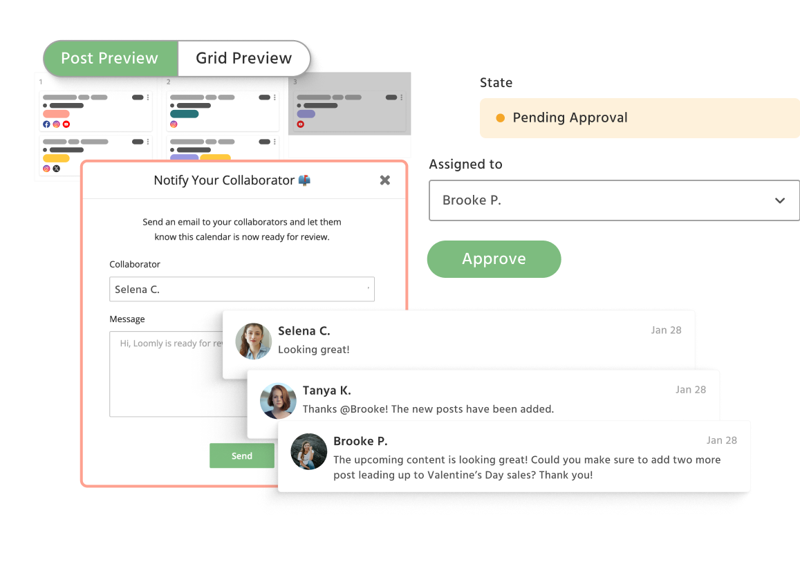Loomly approvals workflow