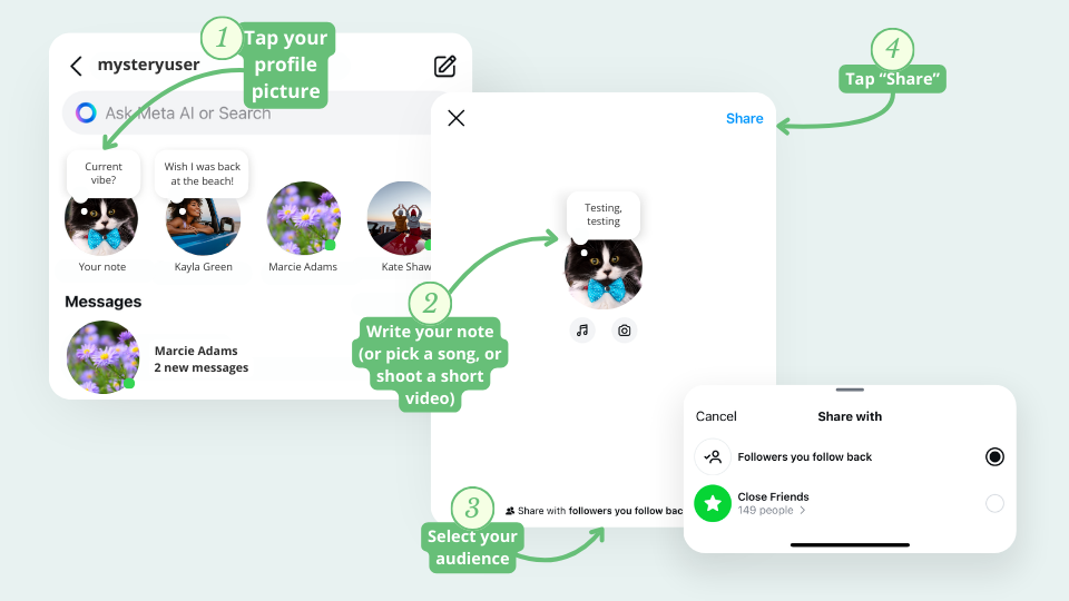 How to add notes on Instagram