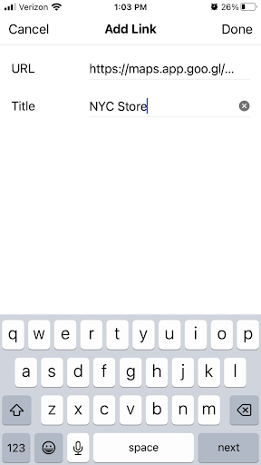 location in instagram bio