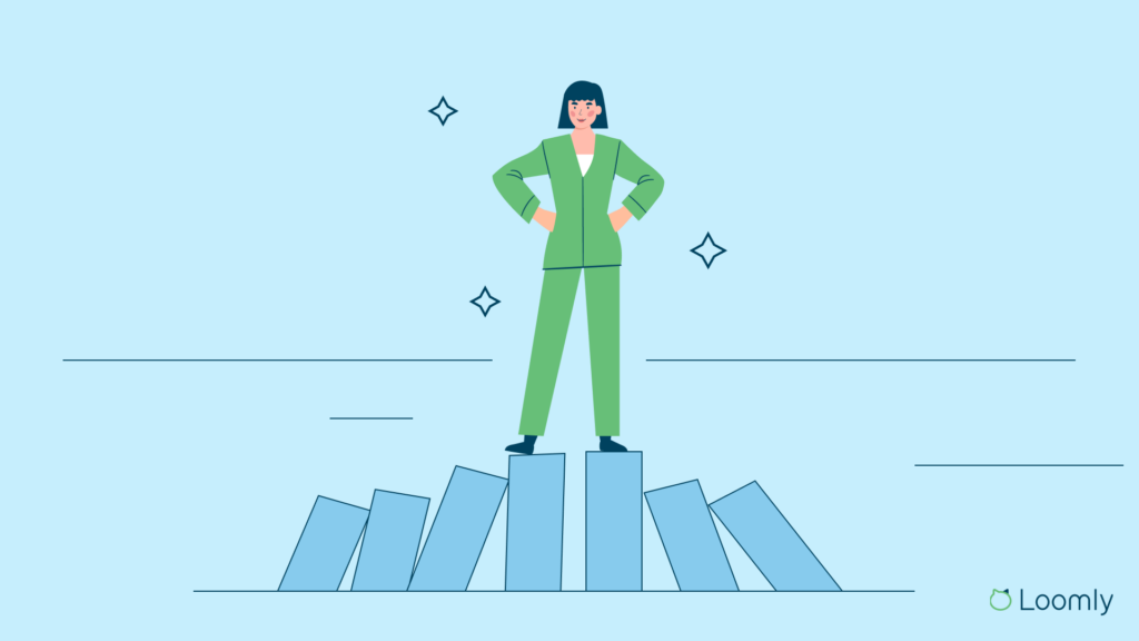 Man at the pinnacle of success