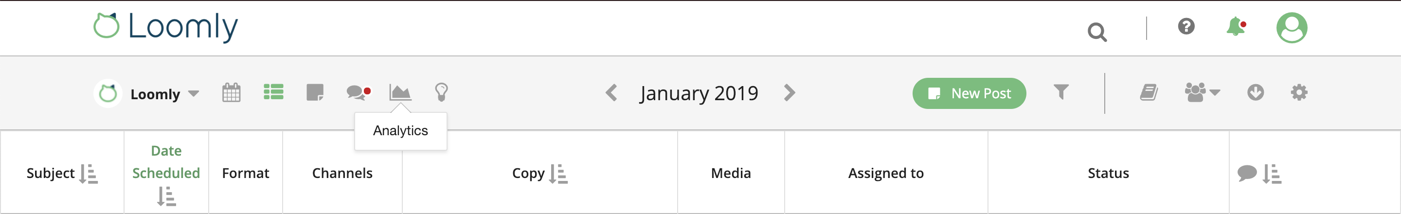Loomly Advanced Analytics View