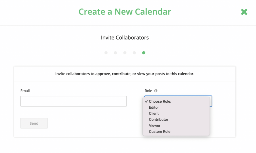 Create new calendar in Loomly