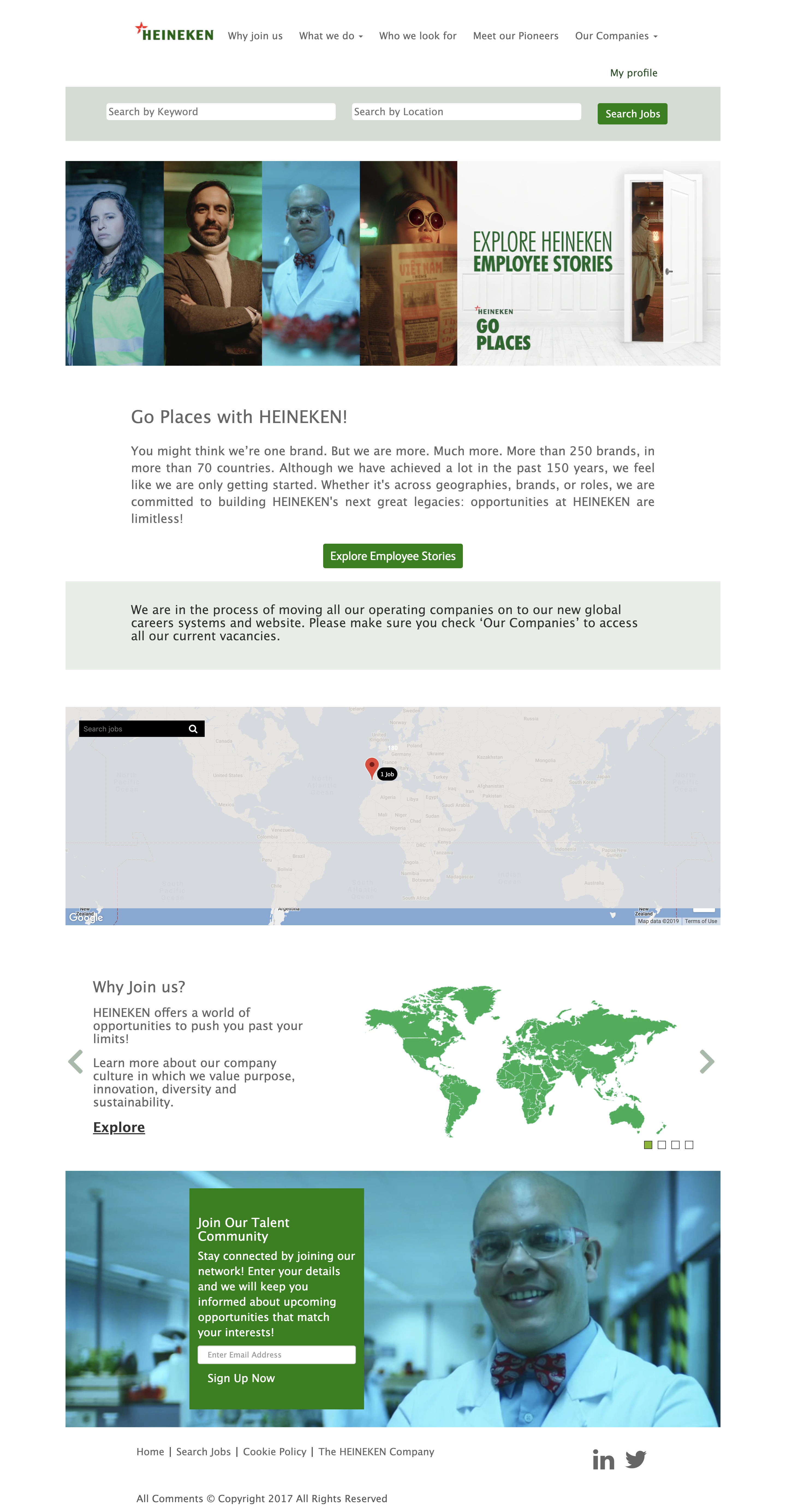 Employer branding Heineken career website