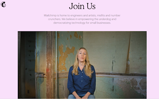 Employer branding business website mailchimp