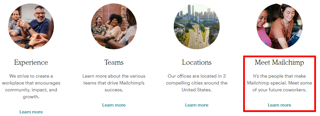 Employer branding meet mailchimp section
