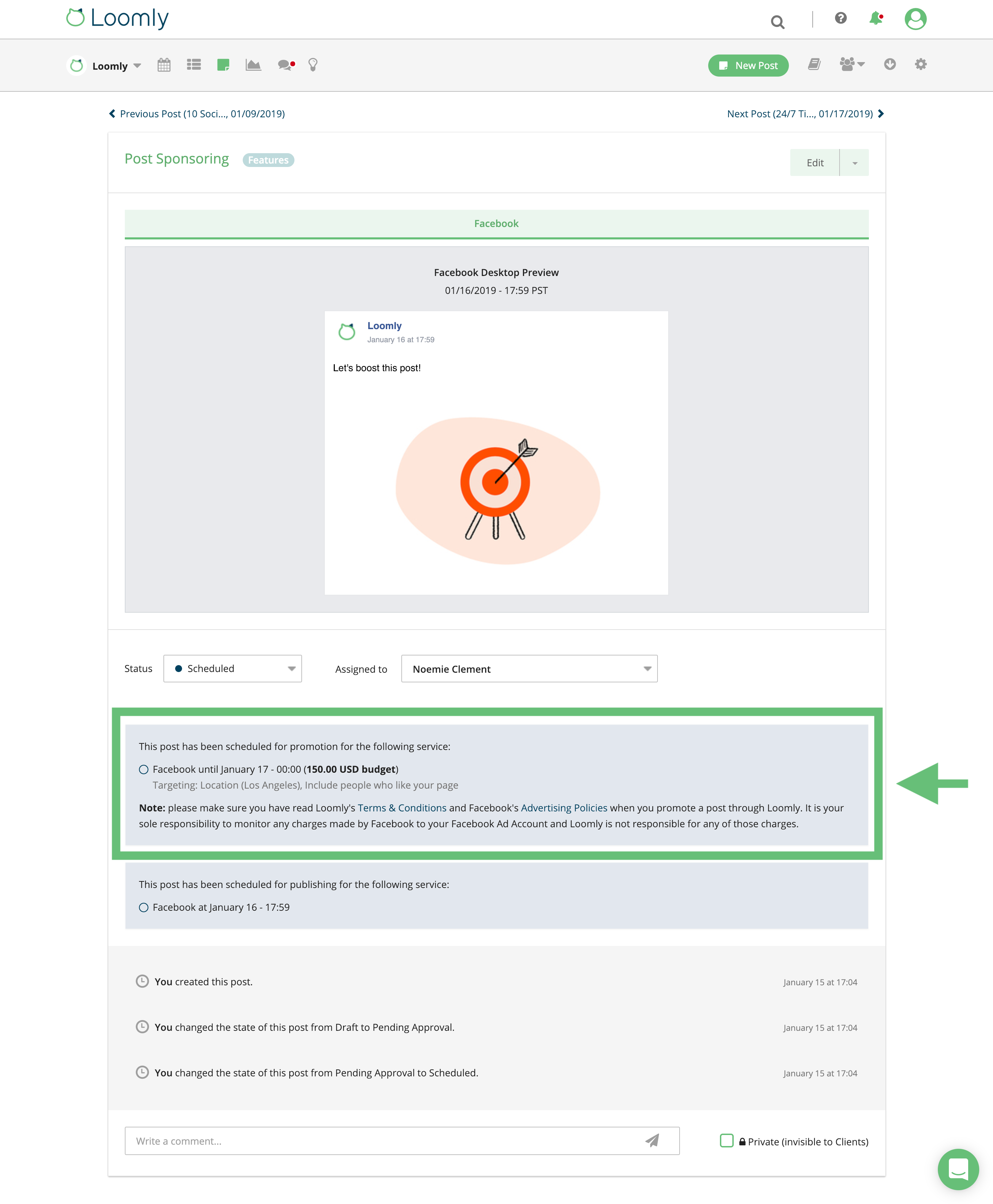 Post Sponsoring Details Post View