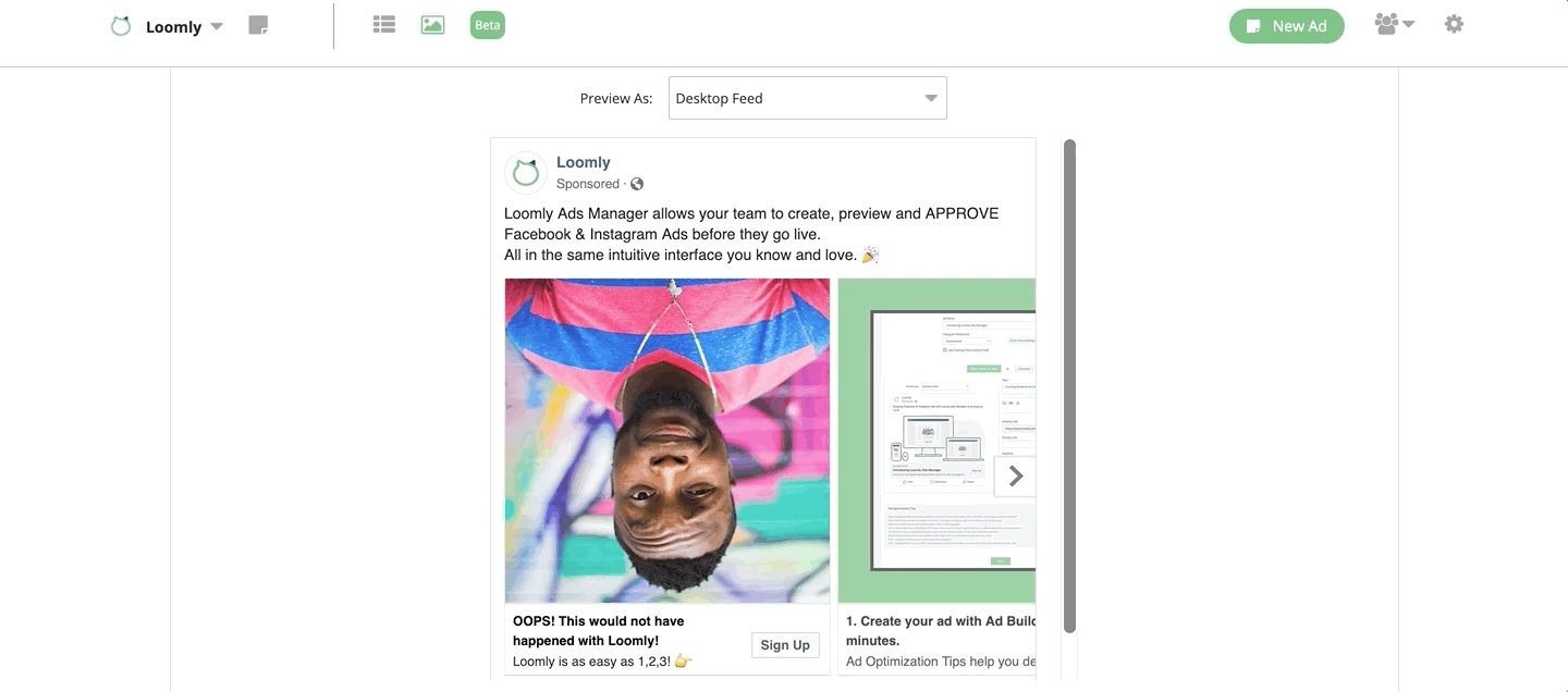 Facebook Carousel Ads Example First Slide Hook