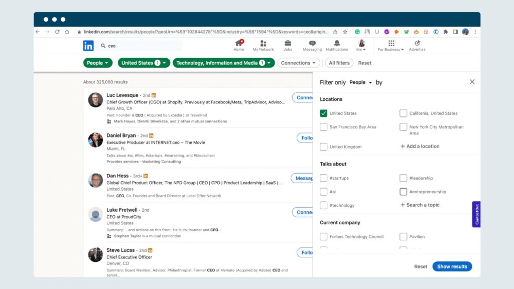 Find Highly Targeted Leads and Connections Linkedin search filters