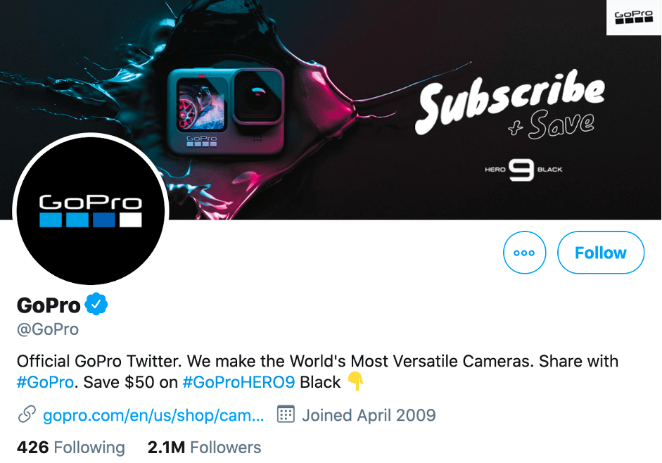 GoPro Twitter Profile GoPro twitter profile hashtags