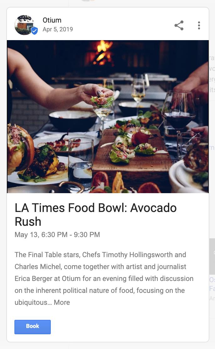 Google My Business Guide Otium Sample Post