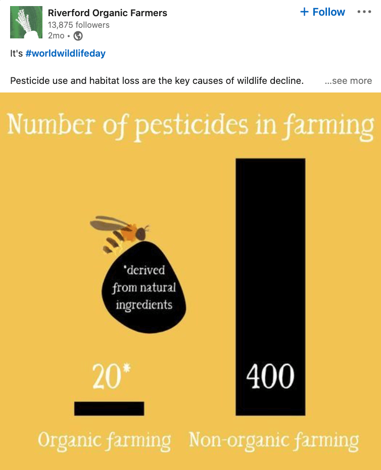 LinkedIn post example of graphic