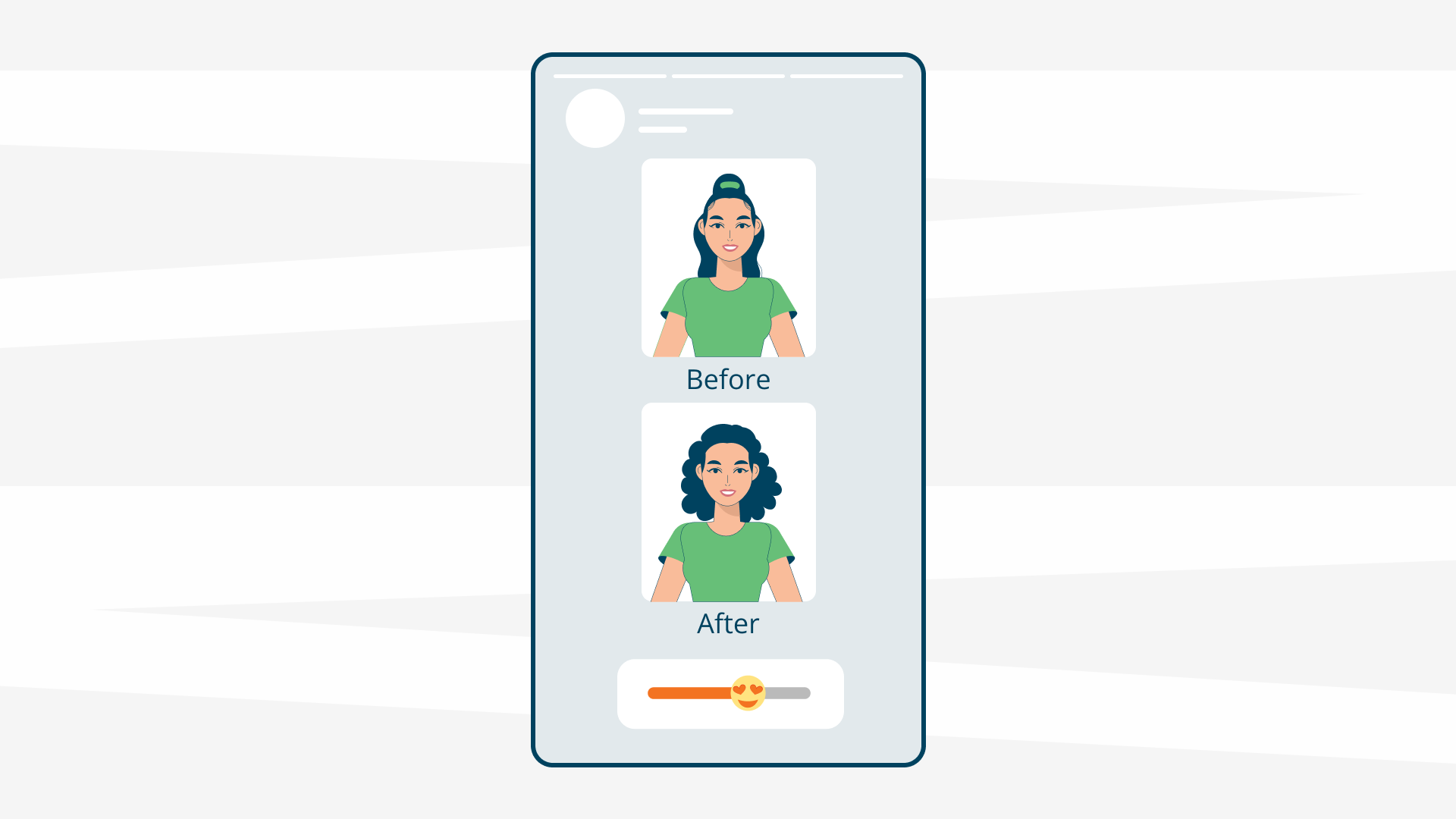 Instagram "Before and After" Story before and after hair transformation