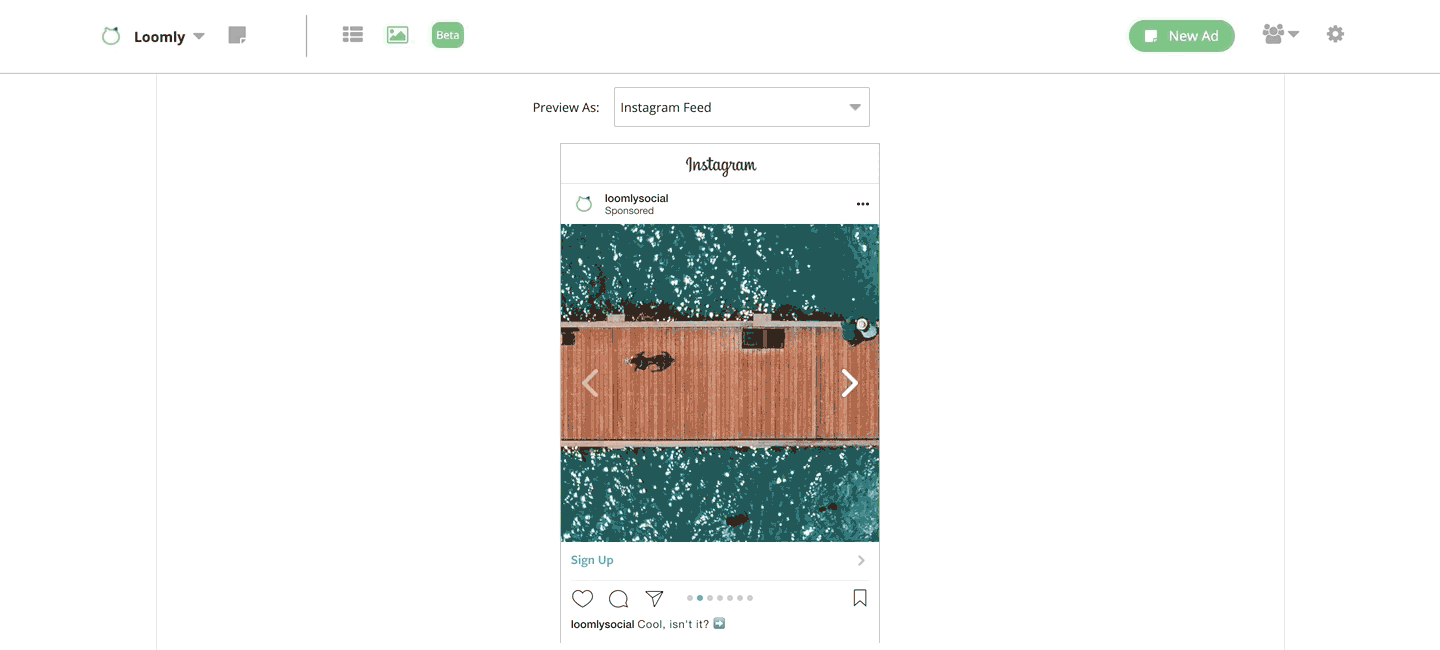 Instagram Carousel Ads Example Panoramic Visual