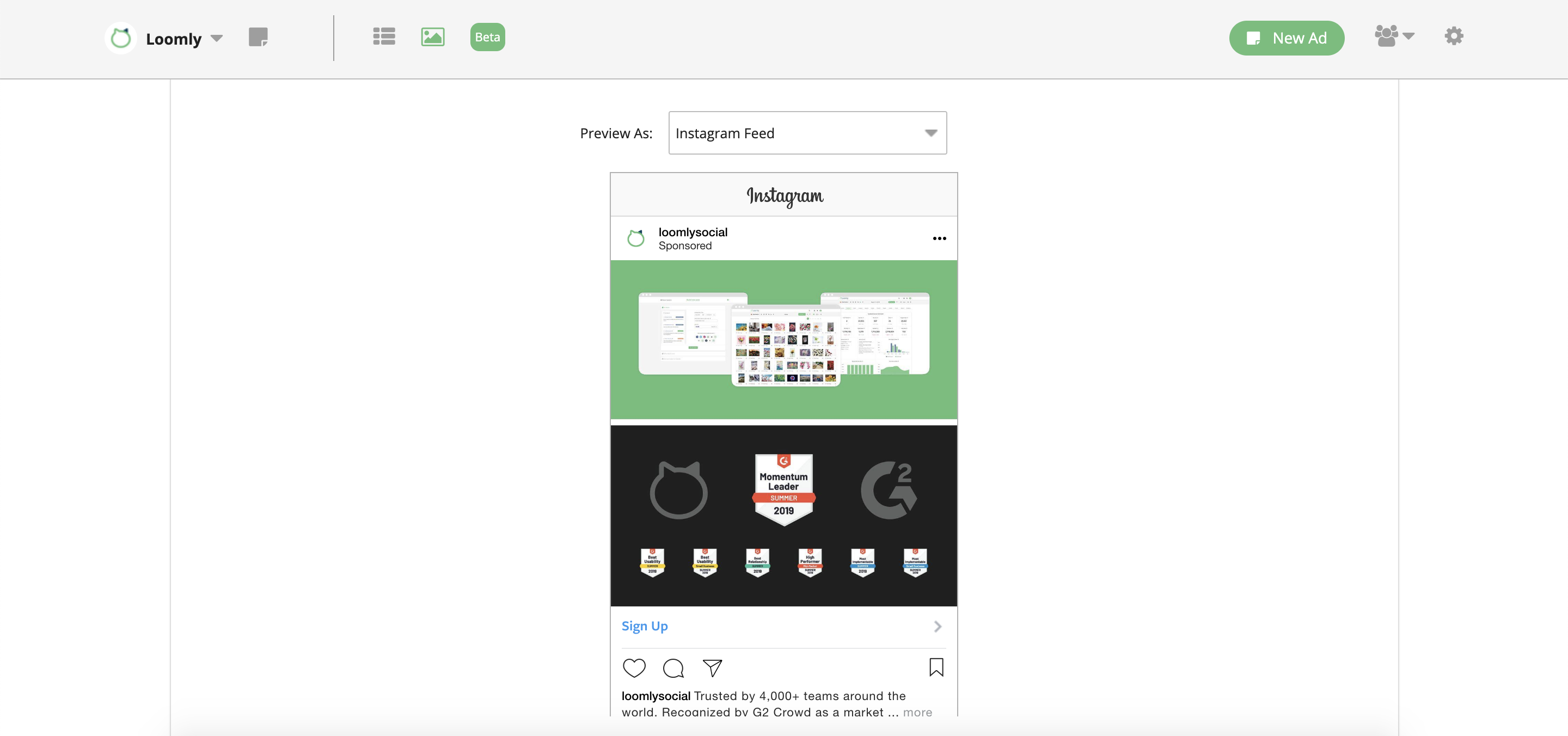 Instagram Photo Ads Example Dual Background