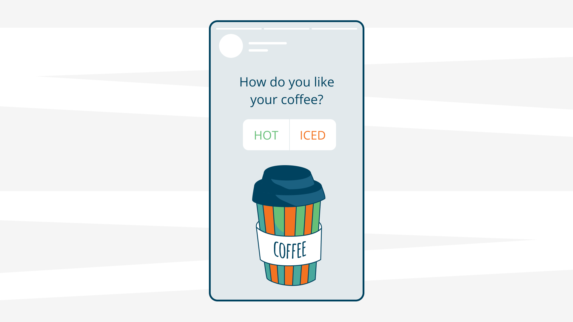 Instagram Story Poll iced coffee vs hot coffee