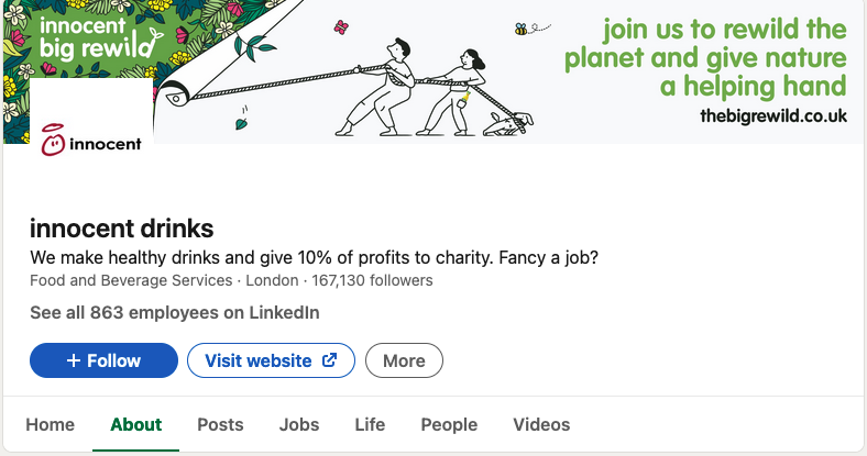 LinkedIn Page About Section LinkedIn page about section