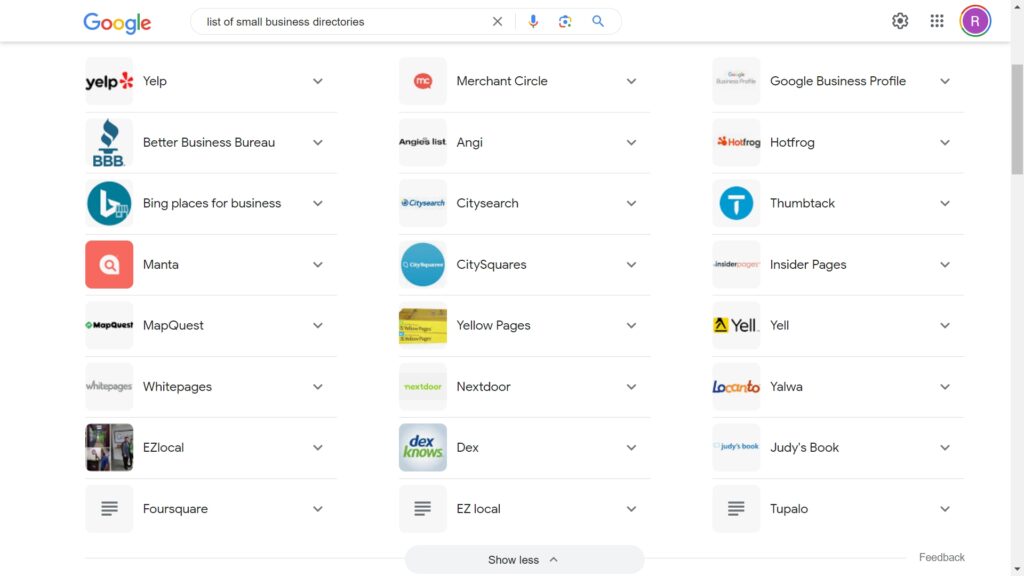 List of business directories