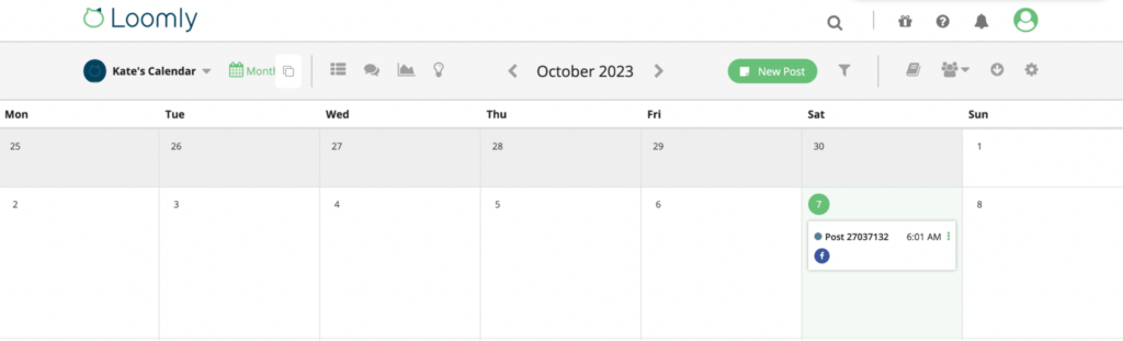 Loomly calendar view