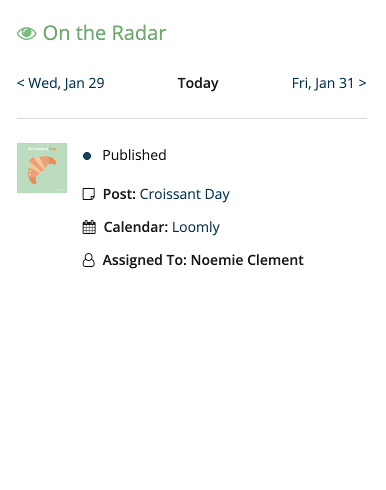 Loomly New Notifications System On The Radar Widget