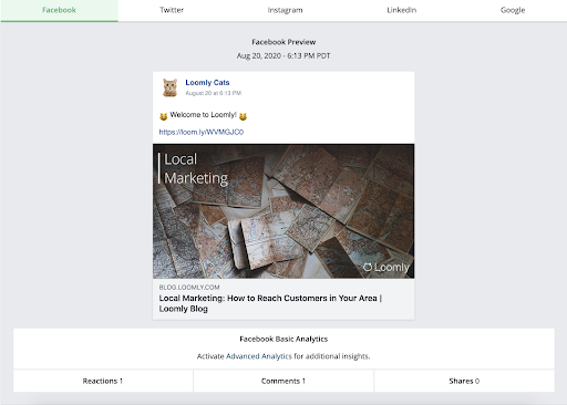 Loomly Post View Analytics