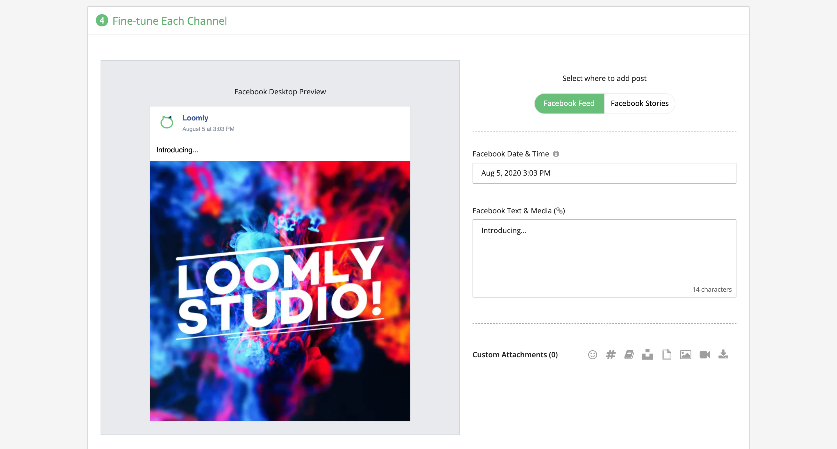 Loomly Studio Post Builder Post Preview