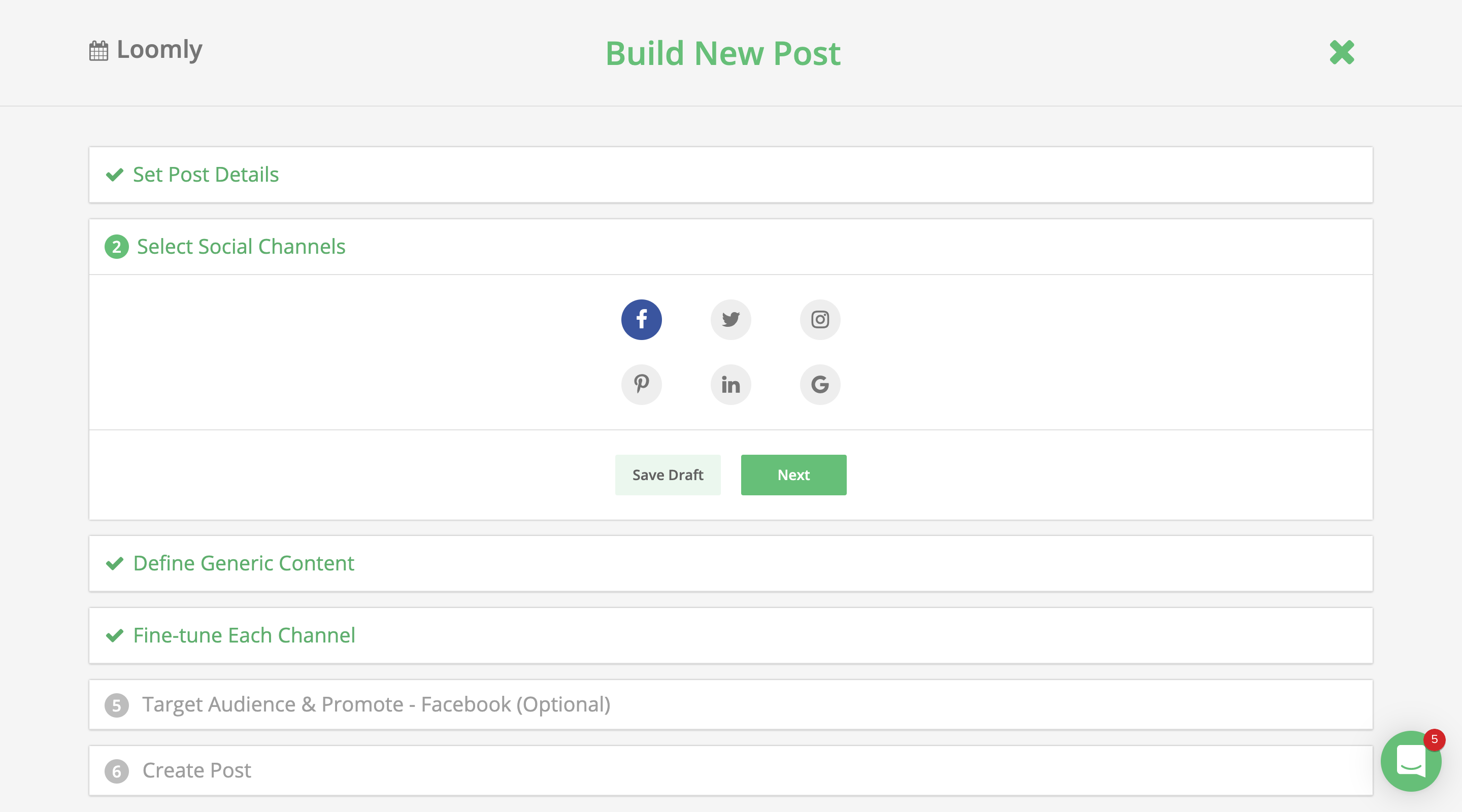 Loomly Video Post Sponsoring Select Facebook Channel