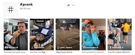 Prank trend examples on tiktok
