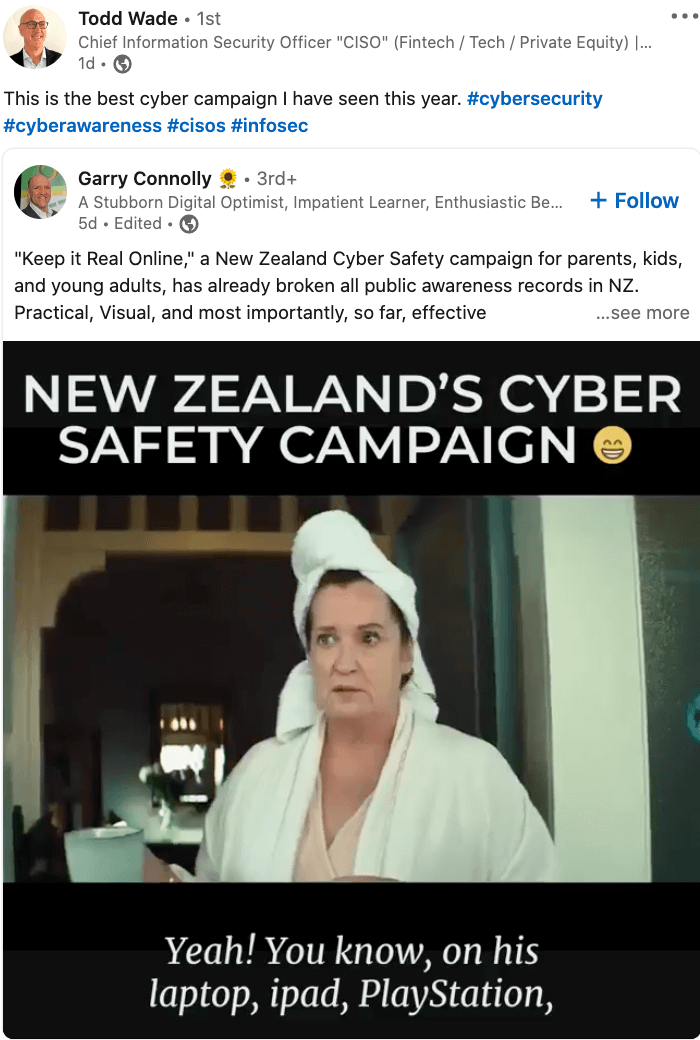 Recycled LinkedIn Content Example Example of LinkedIn recycled content