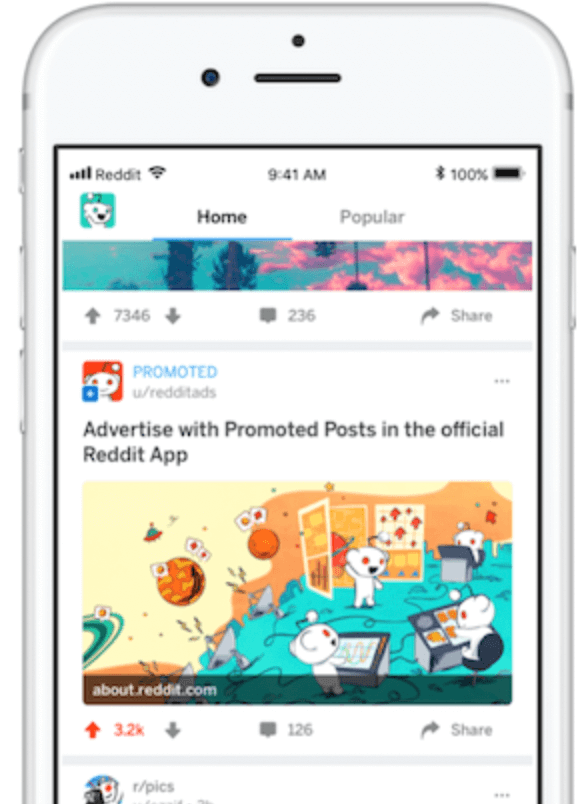 Reddit Sponsored Posts Reddit sponsored posts as they appear in feed