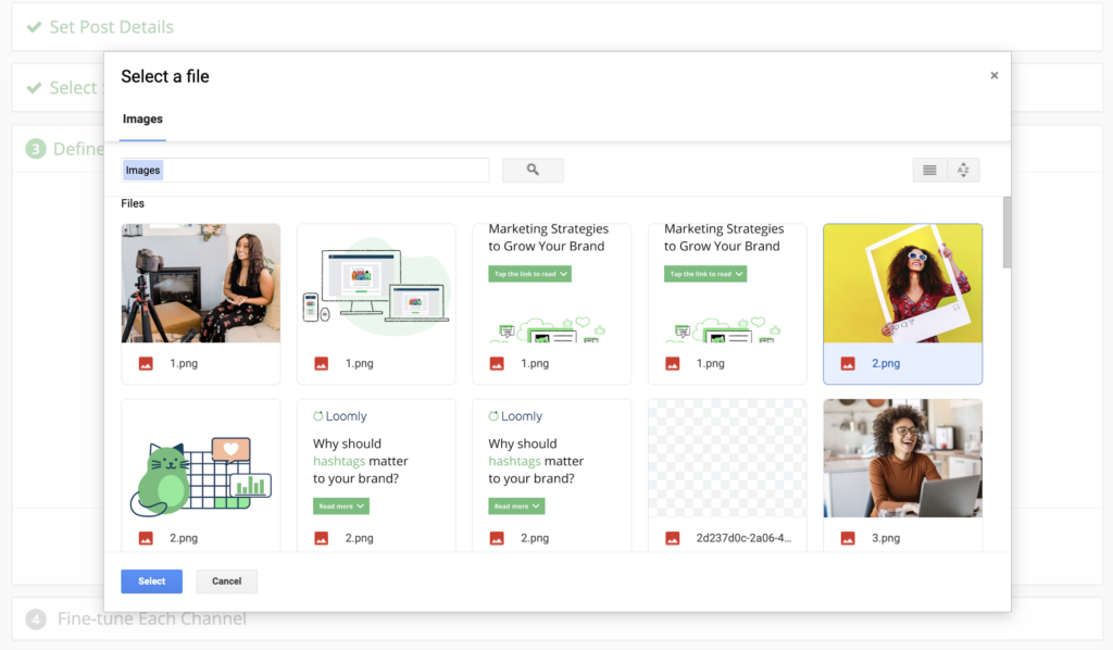 Upload Images from Google Drive to Loomly