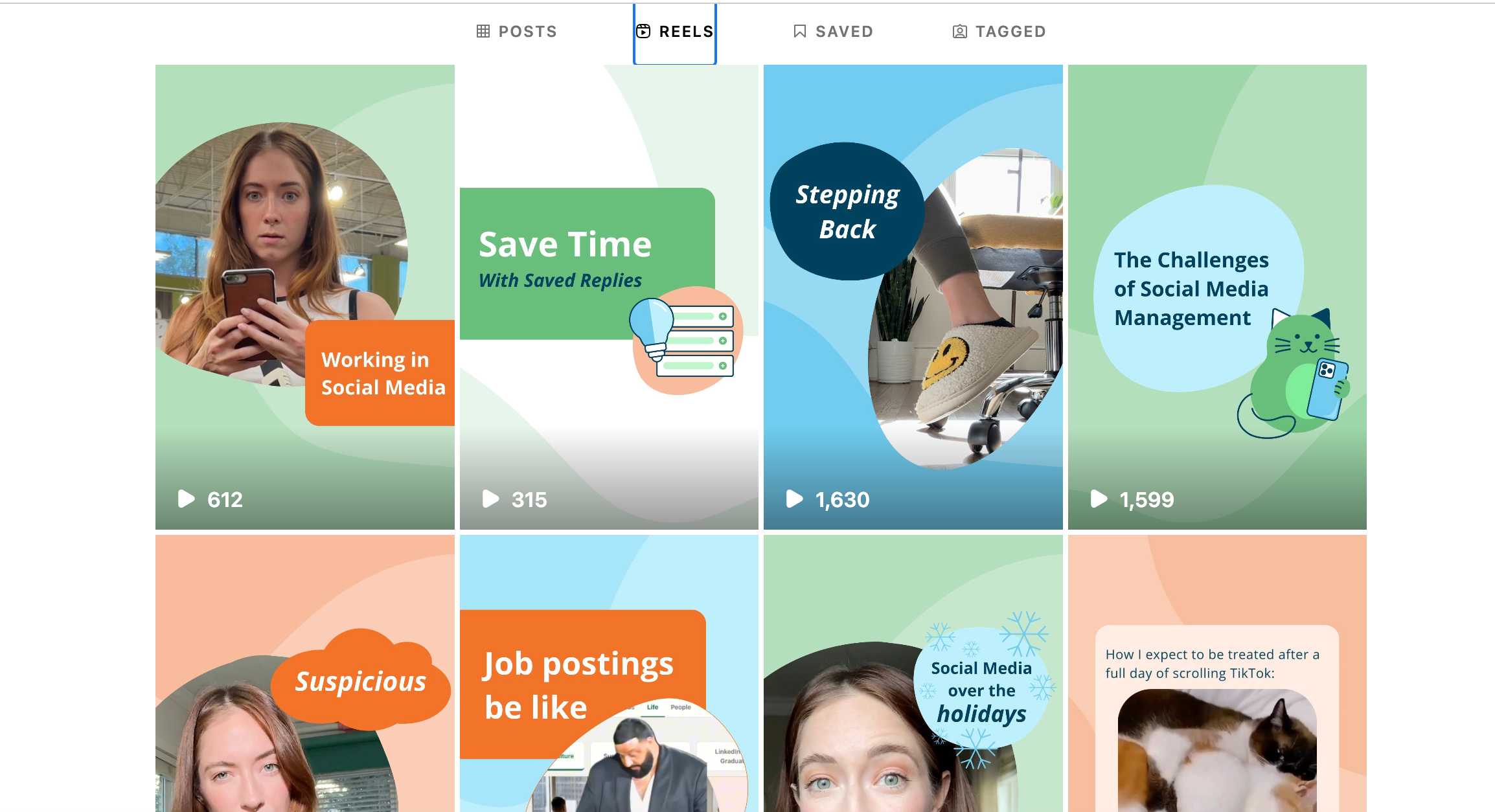 Loomly Instagram reels grid 