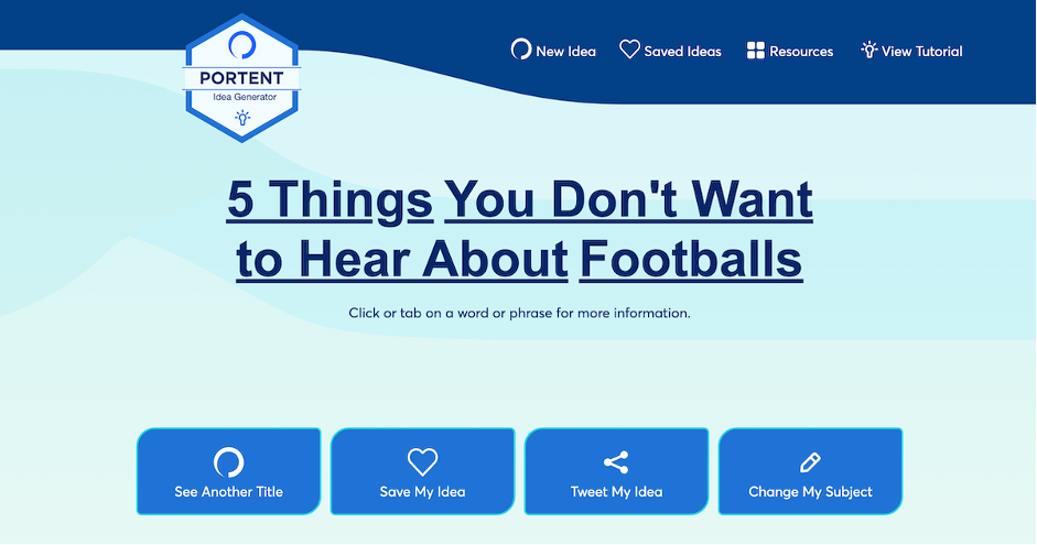 blog post ideas potent generator