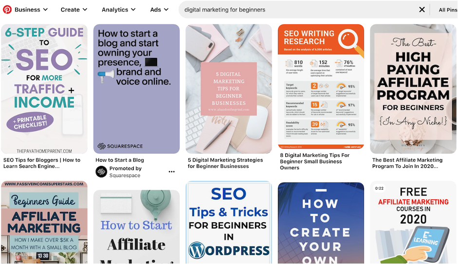 blog post ideas search Pinterest example